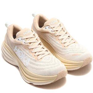 HOKA ONE ONE BONDI 8 Shifting Sand Eggnog Beige Running Shoes Size 7